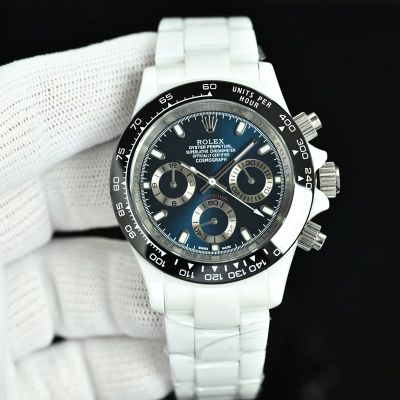 Rolex Daytona 43mm Japan Quartz Movement Men Luminous Blue/Green Face Watch